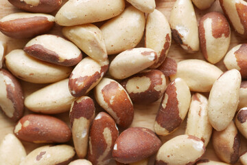 top view of Brazilian nuts in a bowl 