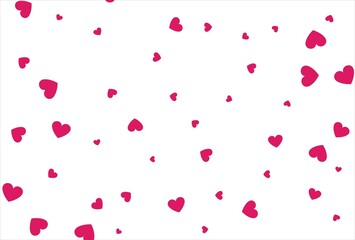 Red heart background. Love confetti background