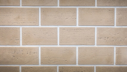 Brown brick wall close up. Background of brick wall