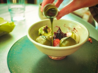 日本の夏のスイーツのあんみつ