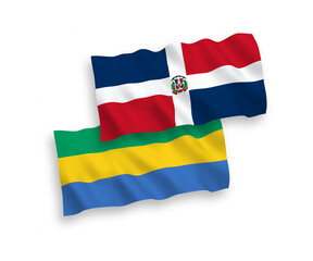 Flags of Dominican Republic and Gabon on a white background
