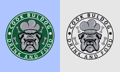 vector bulldog chef hat logo