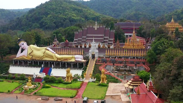 Wat Phrathat Suthon Mongkhon Khiri temple complex in Phrae, Thailand