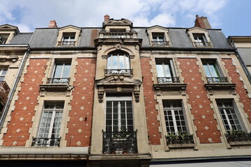 Maison typique, vue de l'extérieur, ville de Bourges, département du Cher, France