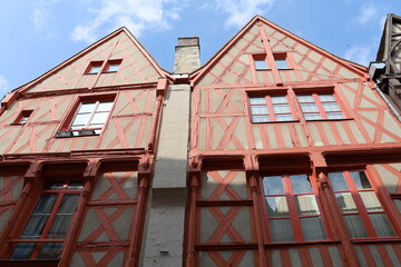 Maison typique, vue de l'extérieur, ville de Bourges, département du Cher, France