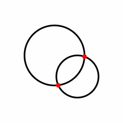 two points of intersection of two circles