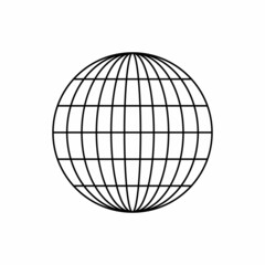 Earth globe line icon vector illustration