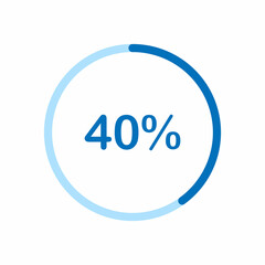 pie chart circle percentage diagram 40 percent (40%) for ui web and graphic design vector illustration