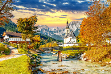 Kirche in Ramsau, Berchtesgaden, Deutschland 