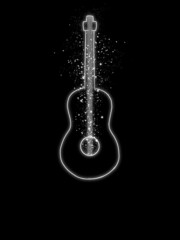 Obraz premium acoustic guitar illustration with sparkles