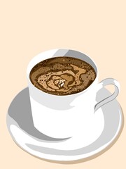 cup of coffee with beans