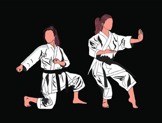 Fototapeta na wymiar illustration of karate technique vector