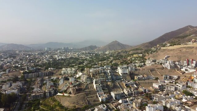 Aerial view of the Santiago de Surco district in Lima, Peru