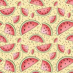 seamless pattern with watermelon 