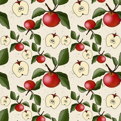 seamless pattern with apples