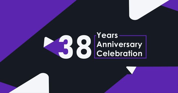 38 year's anniversary celebration modern animation design