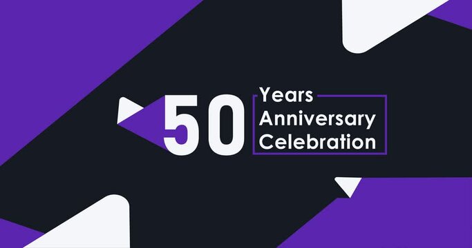 50 year's anniversary celebration modern animation design