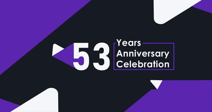 53 year's anniversary celebration modern animation design