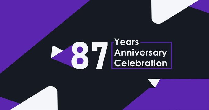 87 year's anniversary celebration modern animation design