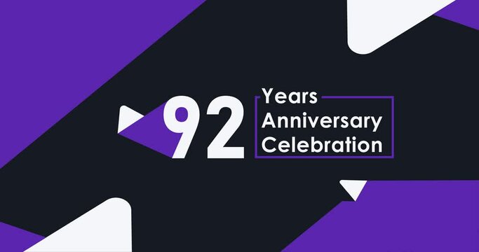 92 year's anniversary celebration modern animation design