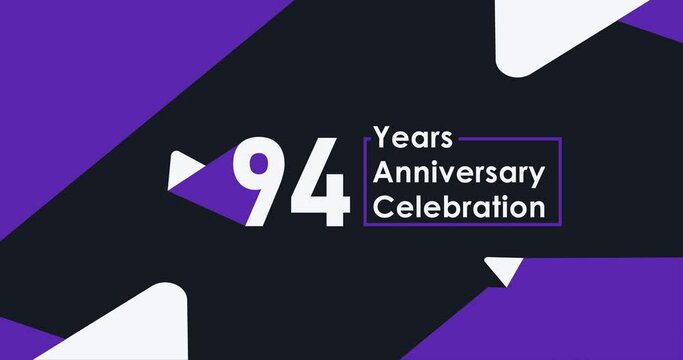 94 year's anniversary celebration modern animation design
