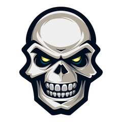 Skull, monster, zombie. Mascot for sport team. E-sports badge. Game icon.