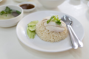 Steamed chicken with rice