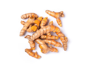 turmeric (tumeric, curcumin, curcuma longa linn) isolated on white background.