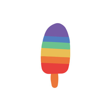 Ice cream in rainbow color illustration.LGBT. Pride month