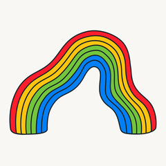 Cartoon vector funny cute Comic characters, rainbow.