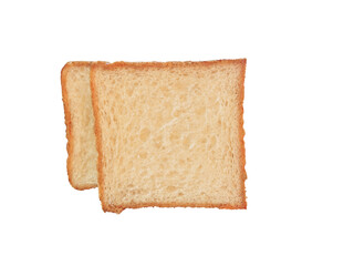 2 slices of bread, isolated on white