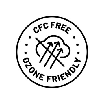 CFC Free, ozone friendly vector round icon badge