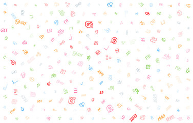 Colorful vector background made from Tamil alphabets, scripts, letters or characters in flat style.