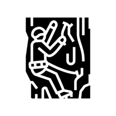 ice climbing glyph icon vector. ice climbing sign. isolated contour symbol black illustration