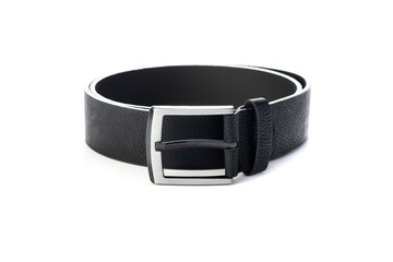 black leather belt isolated