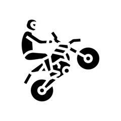motocross extreme sport glyph icon vector. motocross extreme sport sign. isolated contour symbol black illustration