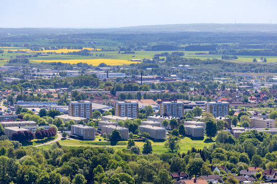 View of a Skövde city in the Swedish countryside