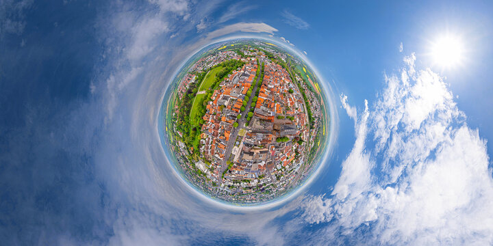 little planet friedberg germany aerial