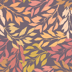 Leafs autumn seamless pattern