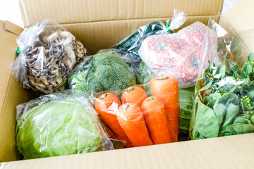 箱いっぱいの野菜