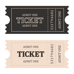 Vintage cinema tickets. Admit one ticket