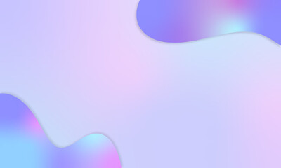 Iridescent holographic shapes framed over gradient background
