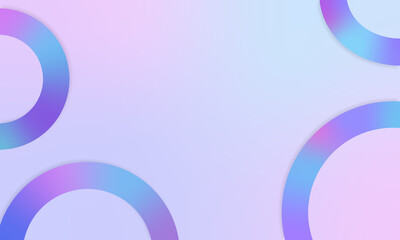 Iridescent holographic shapes framed over gradient background