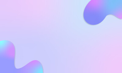 Iridescent holographic shapes framed over gradient background