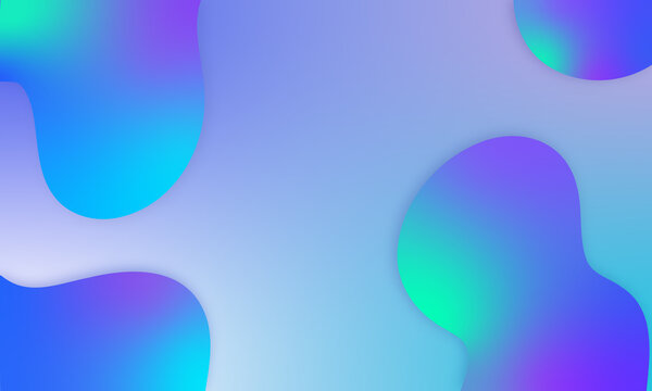 Iridescent holographic shapes framed over gradient background
