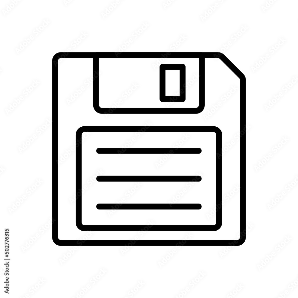 Fototapete Floppy Disk Vector Icon. Vintage Carrier of Information, Data, Content. Vector sign in simple style isolated on white background.