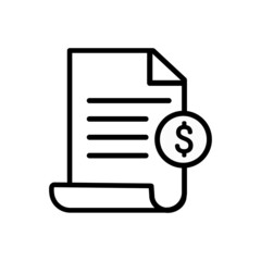 Invoice line icon. Payment and bill invoice. Order symbol concept. Tax sign design. Paper bank document icon. Vector invoice icon