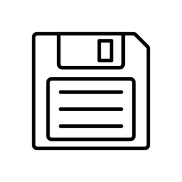 Floppy Disk Vector Icon. Vintage Carrier of Information, Data, Content. Vector sign in simple style isolated on white background.