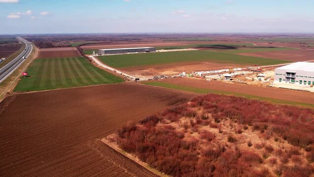 construction of a factory next to the highway