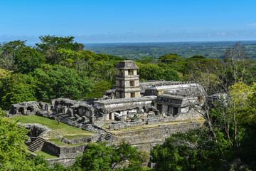 The ancient Mayan complex in Palenque, Mexico